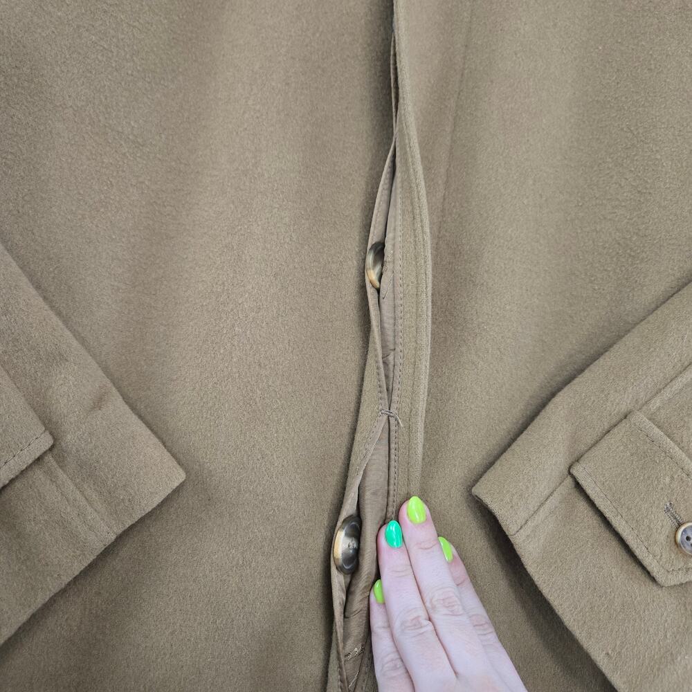 Vintage 70s Lodenfrey Camel Minimalist Overcoat West Germany Wool Mohair Coat XL - Picture 14 of 16